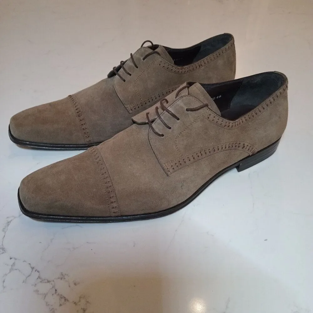 Mezlan 1968 Brown Stitched Leather Suede Lace Up Dress Shoes Men's 11 M 15354